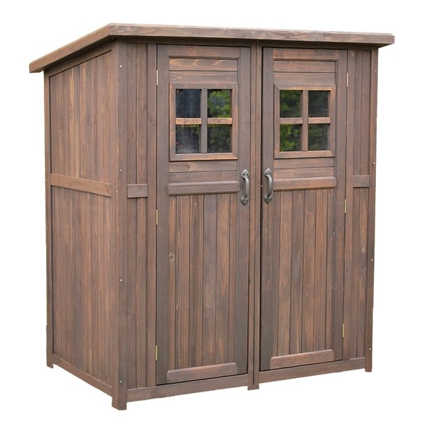 収納庫 物置 木製 大型 ダークブラウン カントリー小屋 大 DNS-0177DBR
