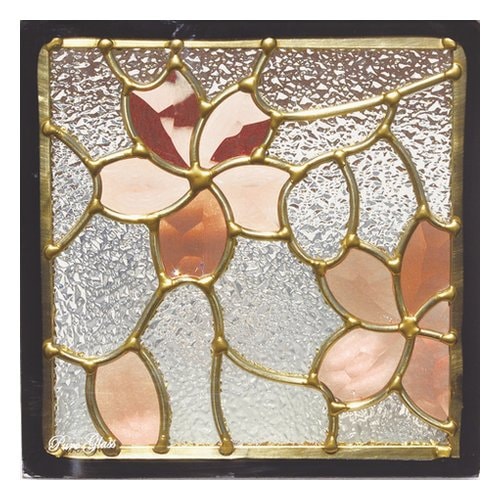 ステンドグラス (SH-D26) 一部鏡面ガラス 200×200×18mm デザイン 桜