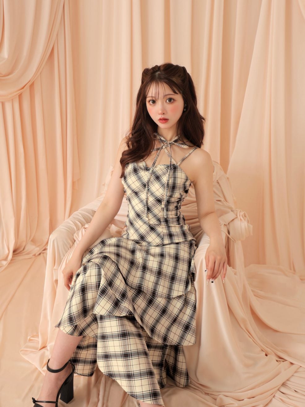 M me eme メゾンツイードミニワンピース white WHT Mmeeme