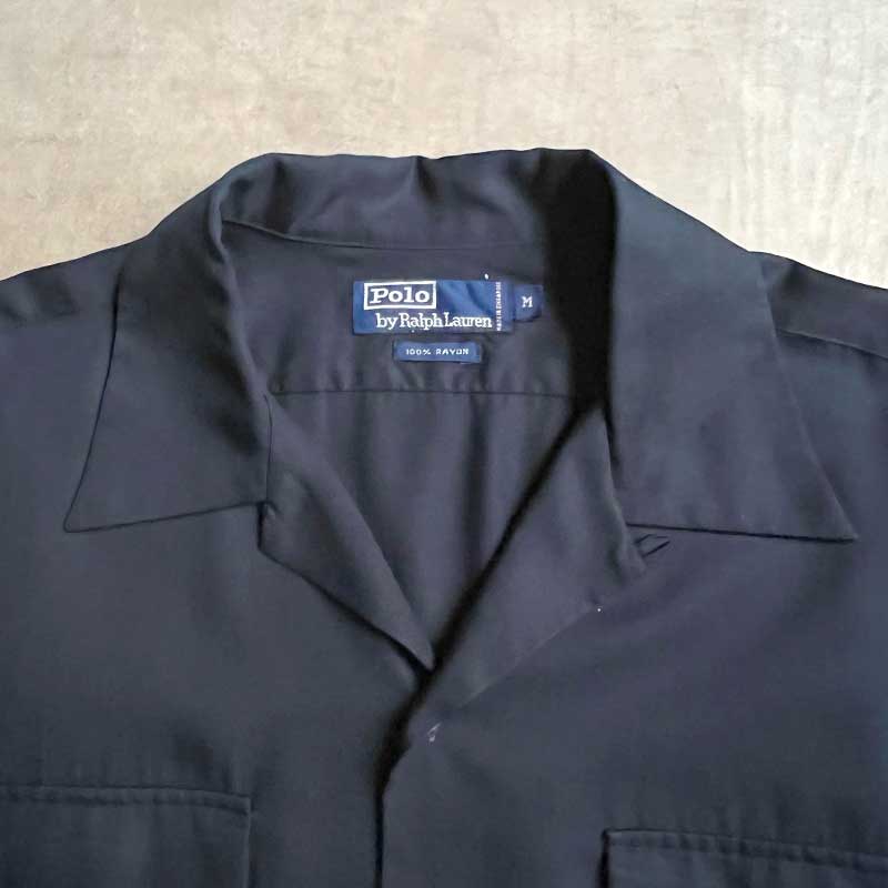 90'S POLO by Ralph Lauren Long Sleeve Rayon Shirts NAVY/M 90年代