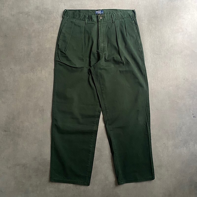 90's POLO by Ralph Lauren Chino Trousers Made in USA Forest Green