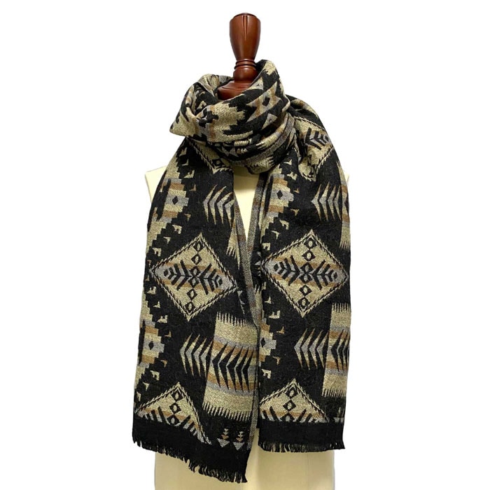 ラルフローレン ダブルアールエル RRL ネイティブ柄 ウール ストール