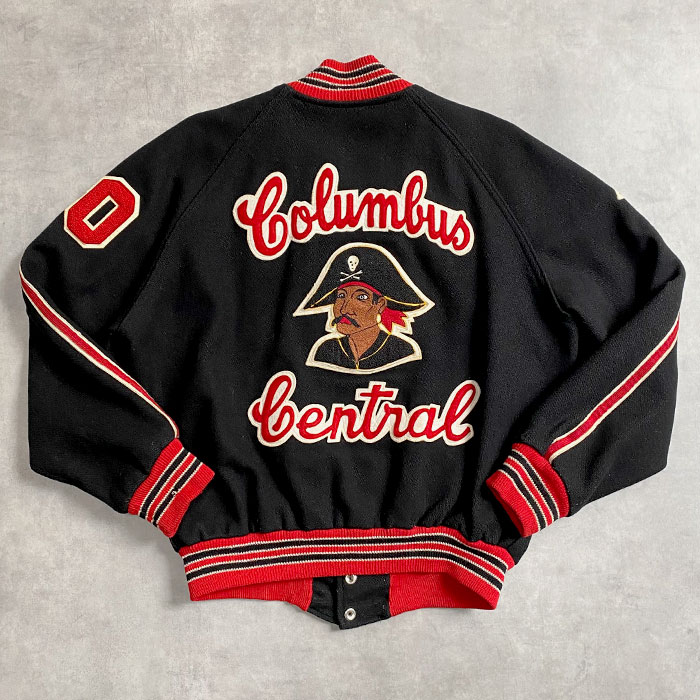 50s SEYMOUR 赤 ワッペンロゴ スタジャン ヴィンテージ USA古着