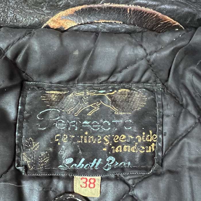 VINTAGE 60's SCHOTT PERFECTO SINGLE RIDERS JACKET BLACK/38