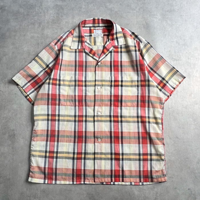 VINTAGE 60'S PENNEYS TOWN CRAFT PENN-PREST OPEN COLLAR SHORT