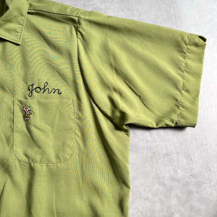 VINTAGE 60'S KING LOUIE BOWLING SHIRTS GREEN/M ヴィンテージ 60年代