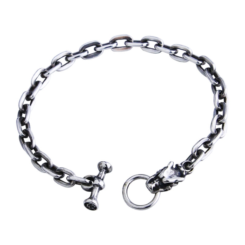 SMALL GARGOYLE CHARM OVAL LINK BRACERET | ブレスレット