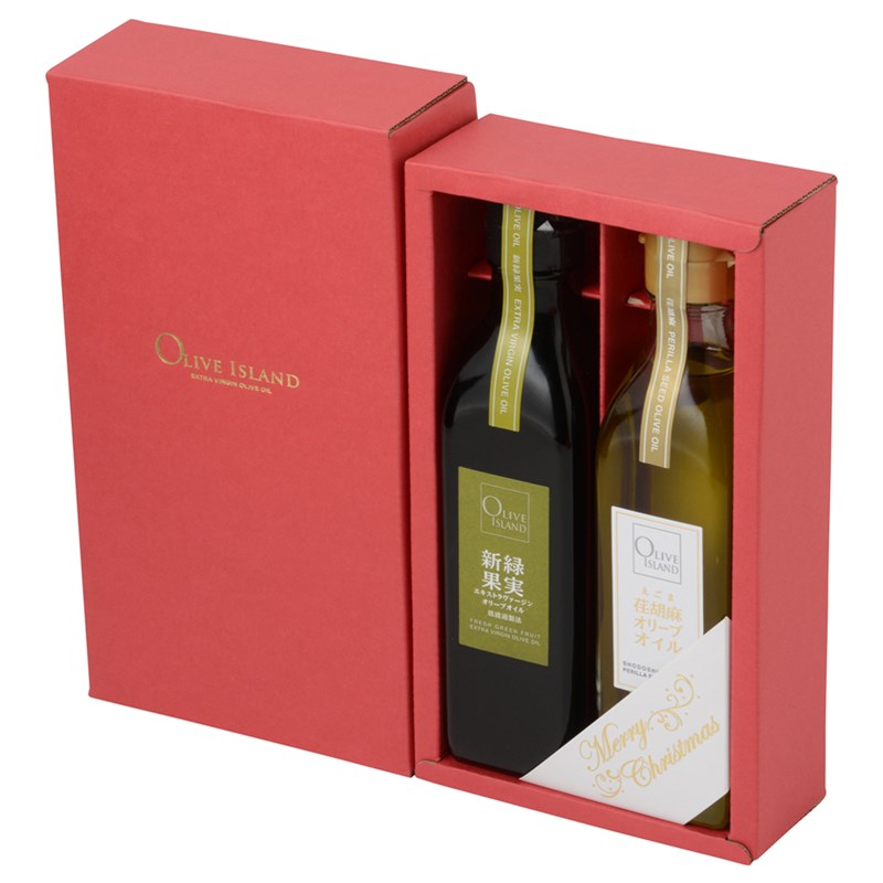 荏胡麻オリーブオイル＆ｴｷｽﾄﾗｳﾞｧｰｼﾞﾝｵﾘｰﾌﾞｵｲﾙ 200ml2本入りRED-BOX