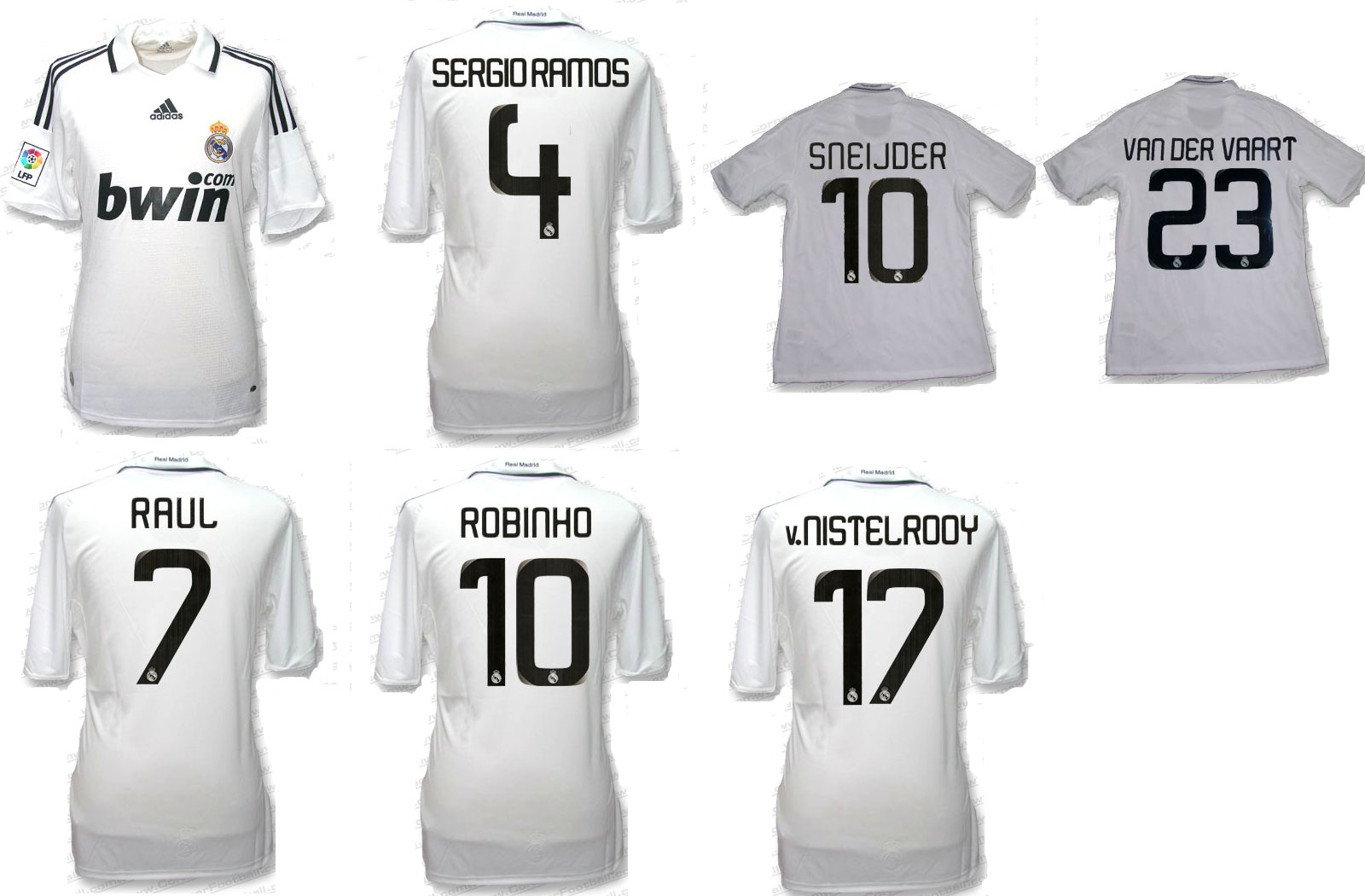 08/09レアルマドリッド・オフィシャル”ネーム・ナンバー”付きホーム