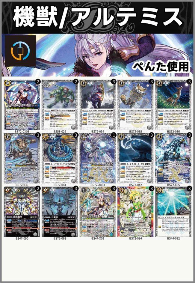 BSデッキ販売】機獣 / アルテミス [ぺんた使用]