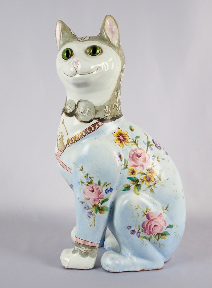 エミール・ガレ 「猫型置物（青）」 | | アトリエ・ブランカ