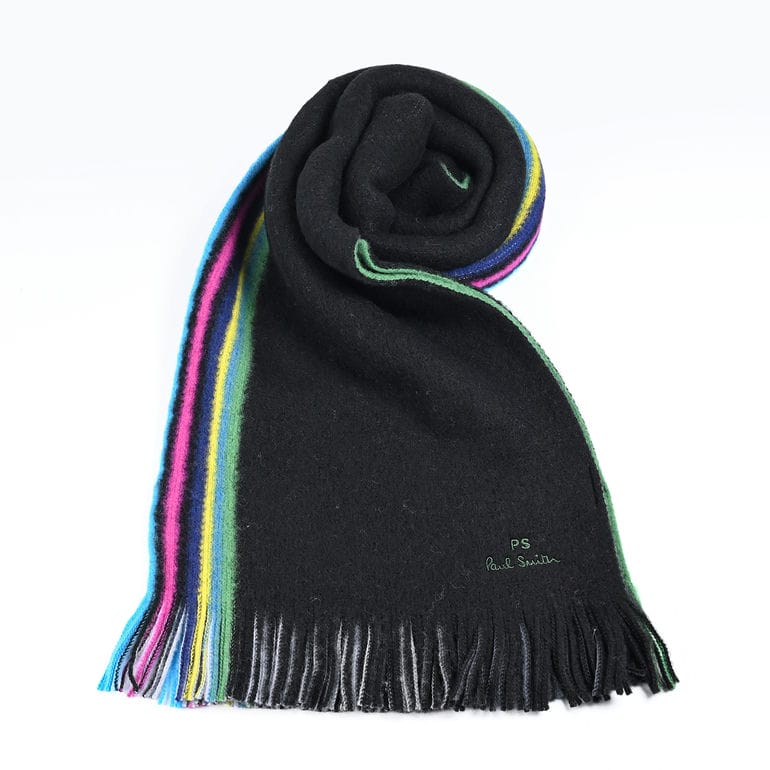 美品 定番 ポールスミス グラデーション カシミヤマフラー イギリス製