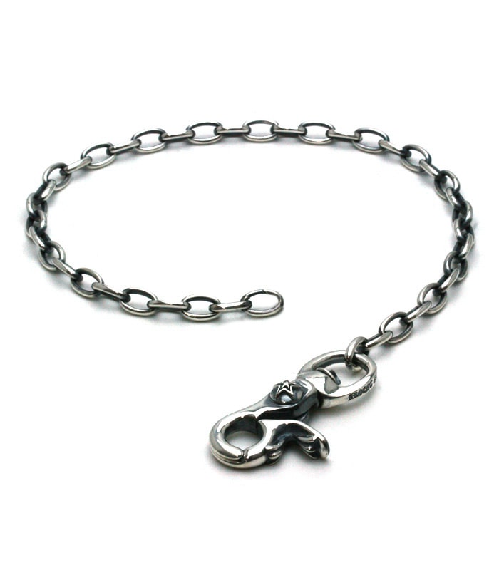 A&G ルビー クロス フレア ファンシー チェーン ブレスレット シルバー