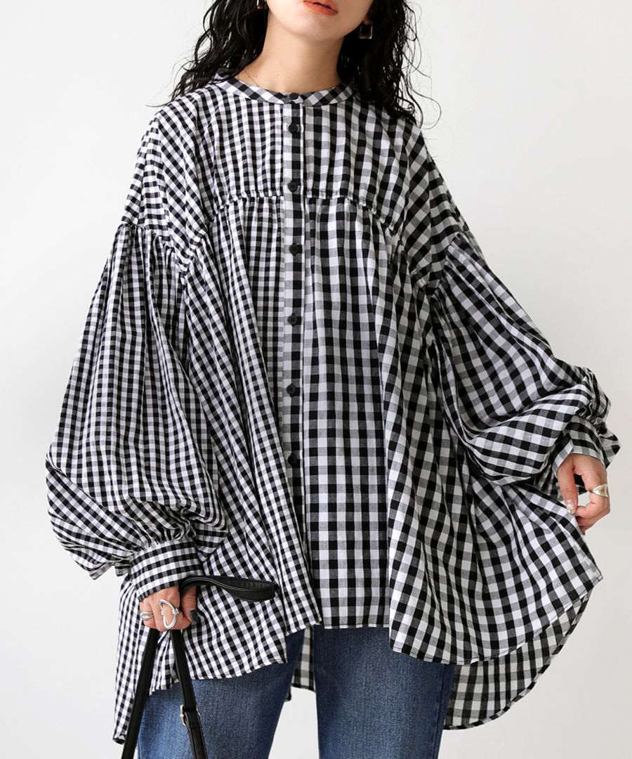 チェック柄シャツ シャツ レディース トップス 長袖 送料無料・(500