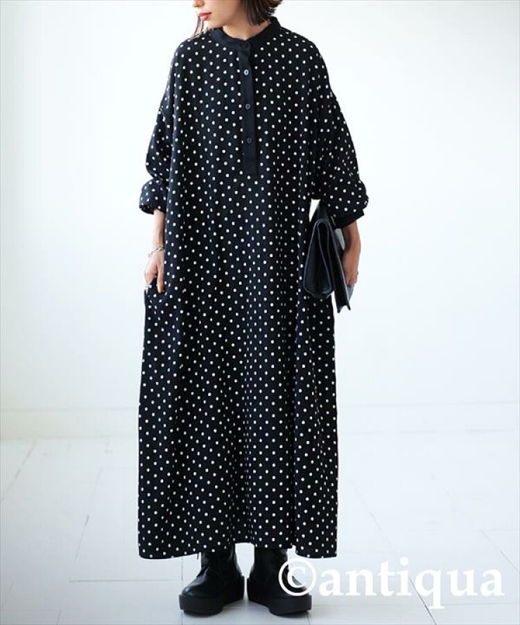 ドットワンピース ワンピース レディース ロング 送料無料・再入荷