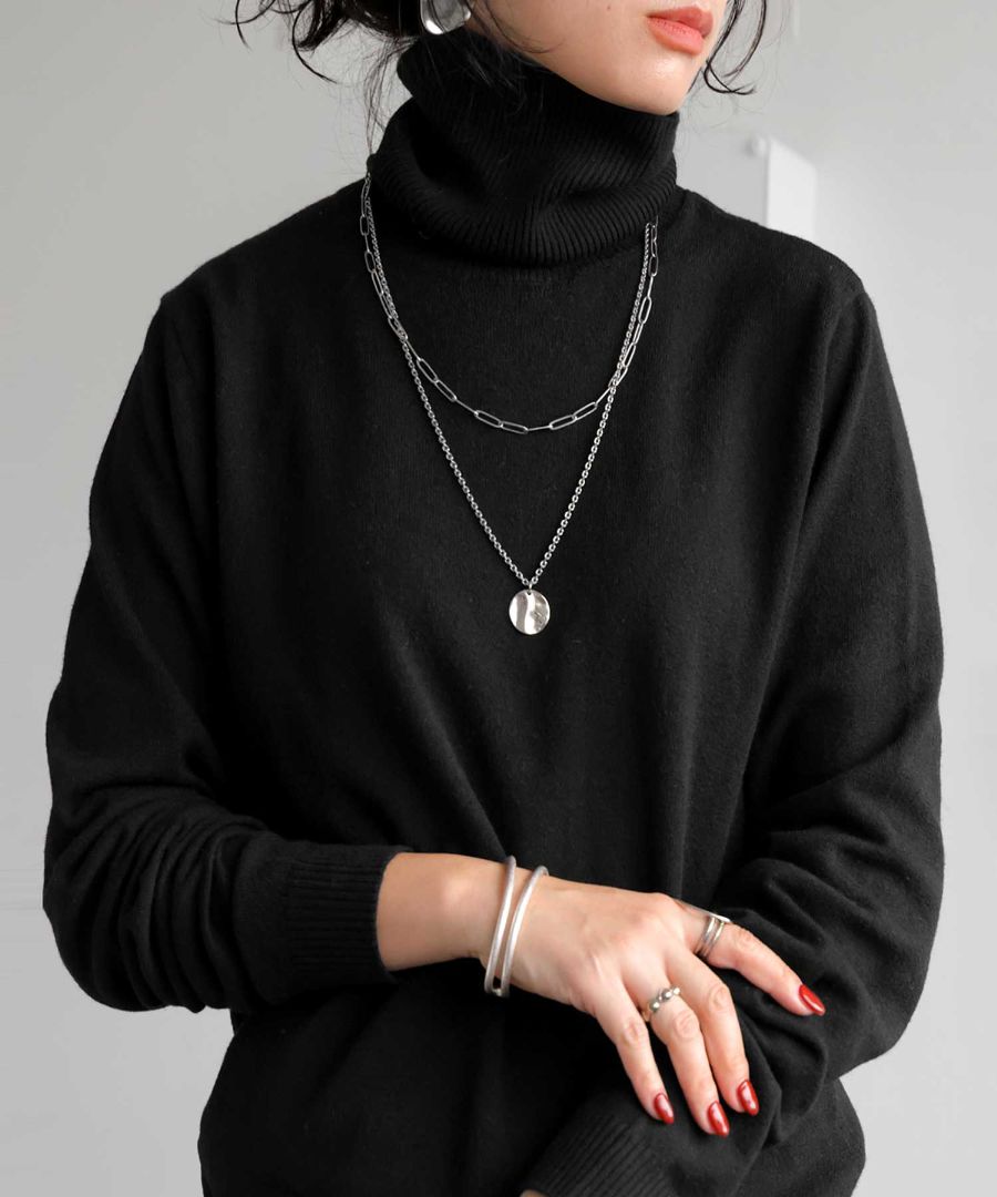 カシミヤタッチ タートルネックニット ニット レディース 送料無料