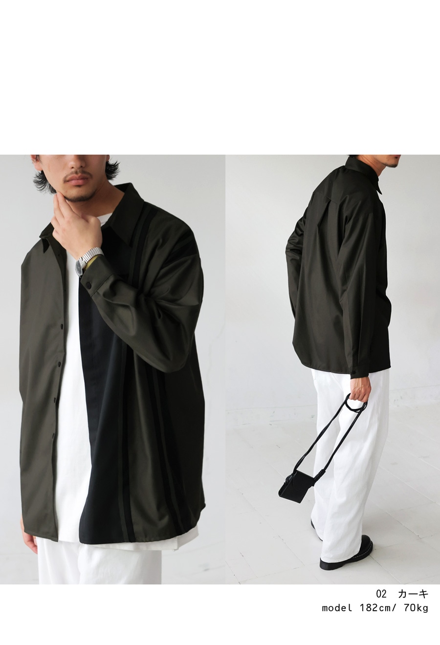 アシメ配色シャツ シャツ メンズ トップス 長袖 送料無料・(500)メール