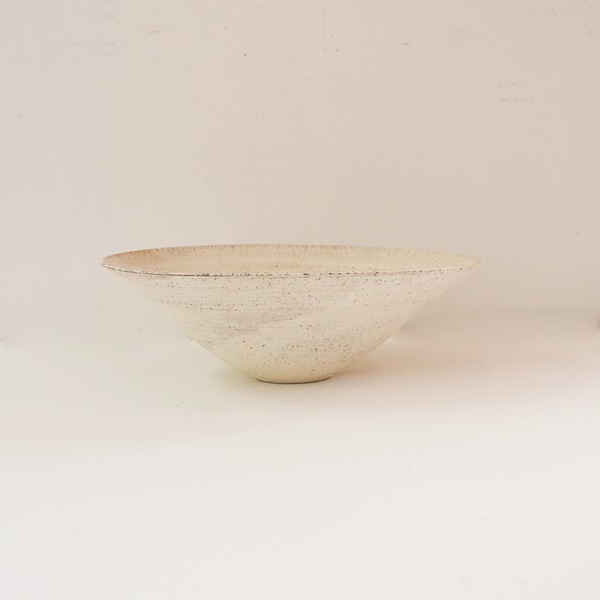 二階堂明弘 焼締リム鉢 白 Φ23cm H7.5cm