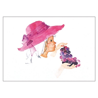 いわさきちひろ ポストカード ぶどうを持つ少女 | アーティストグッズ