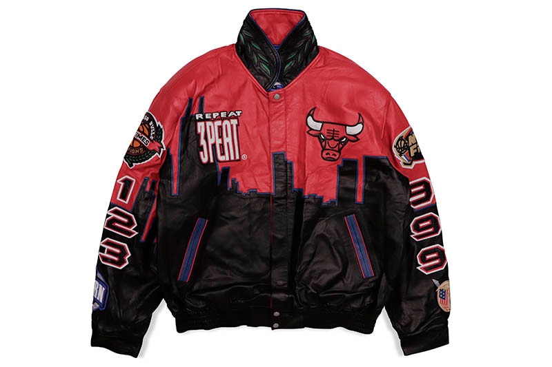 JEFF HAMILTON CHICAGO BULLS 3PEAT LEATHER JACKET (RED) | Brand,G-L