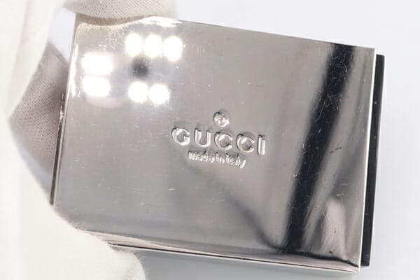 グッチ ピルケース シルバー ブラック メタル プラスチック 中古 小物