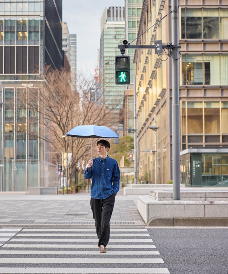 WEB限定】 ストライプ晴雨兼用傘（折りたたみ・トップフラット）EC限定