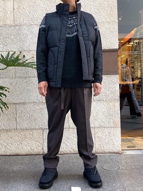 WhiteMountaineering 1 TUCK WIDE TAPERED PANTS CHARCOAL WM2373406