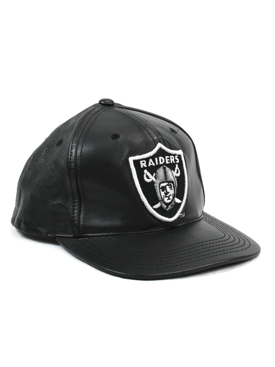 90's DREW PEARSON NFL ''RAIDERS'' フェイクレザーキャップ 黒 | SOLD