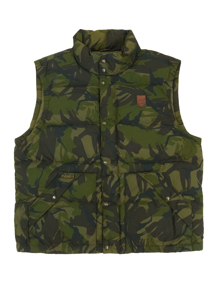 希少 極美品] MARK&LONA ダウンベスト グリーン ゴルフカモフラ 希少