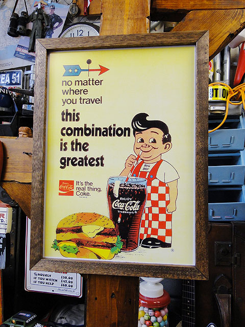ポスターフレーム （ビッグボーイ/コカ・コーラ） ポスター＆木製