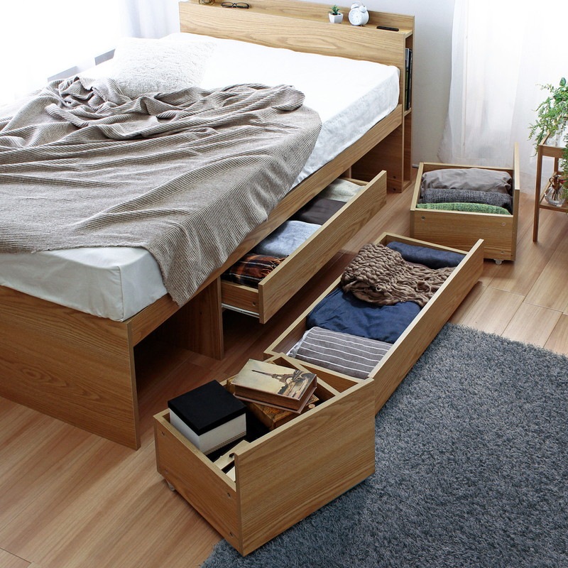 セミダブル】大容量収納 チェストベッド/オムニア【OMNIA】｜ベッド