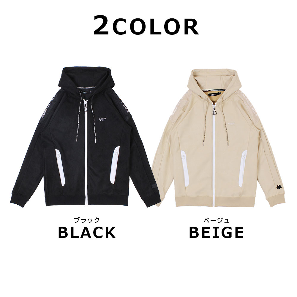 ポリスウェード切替マッシュZIPUPパーカー【LUXE/R GOLF(ラグジュ