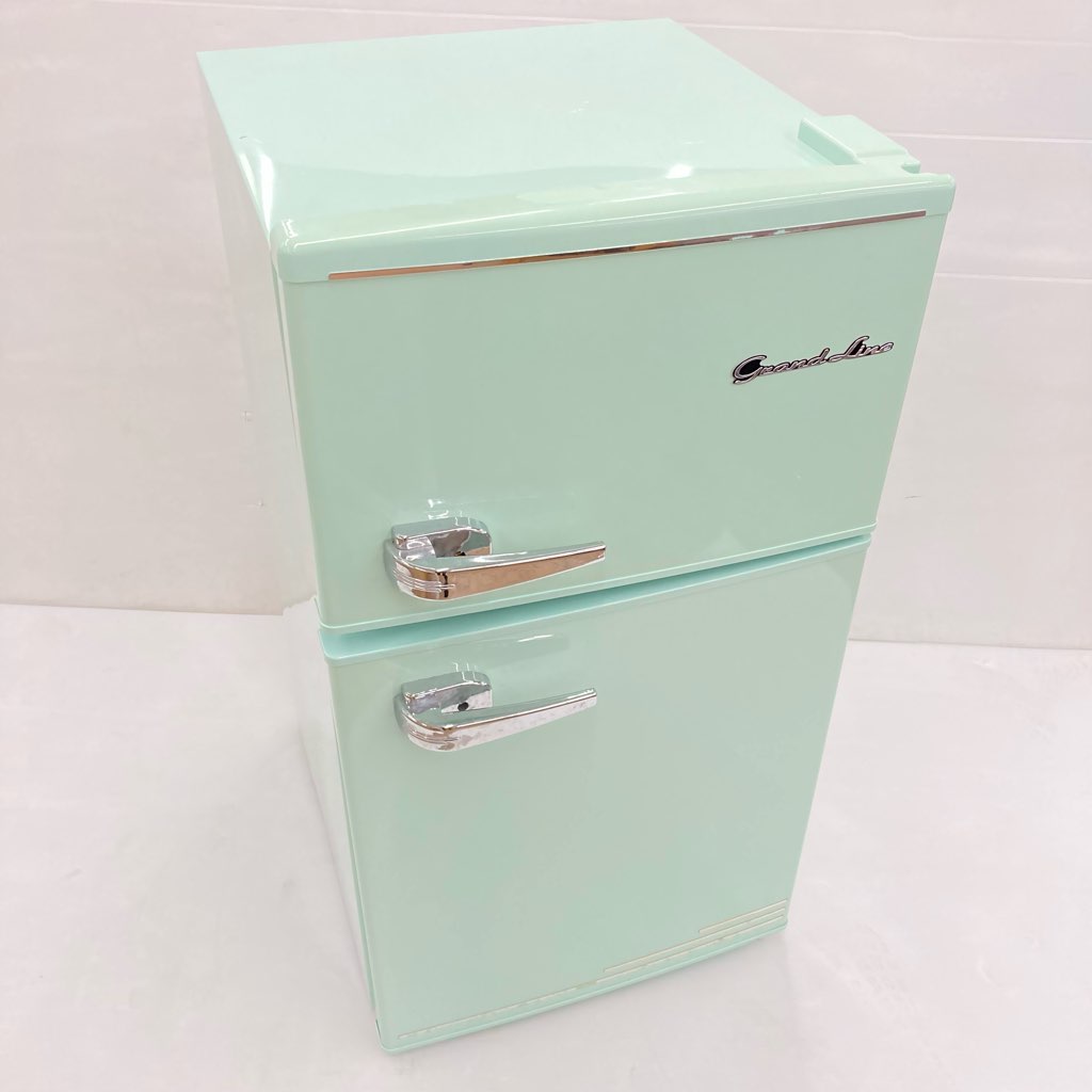 中古 85L 2ドア冷蔵庫 エスキュービズム ARD-90LG 2017年製 レトロ