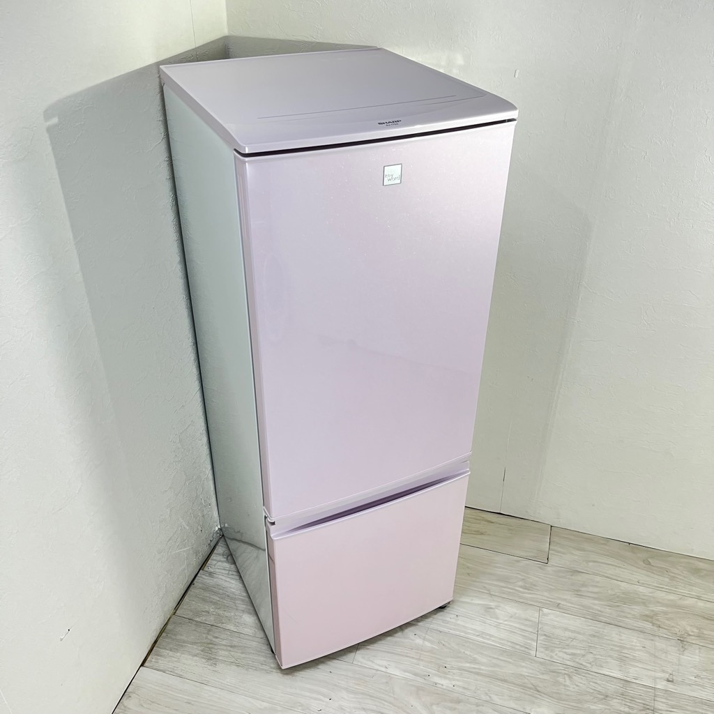 中古 167L 2ドア冷蔵庫 シャープ つけかえどっちもドア SJ-17E5-KP