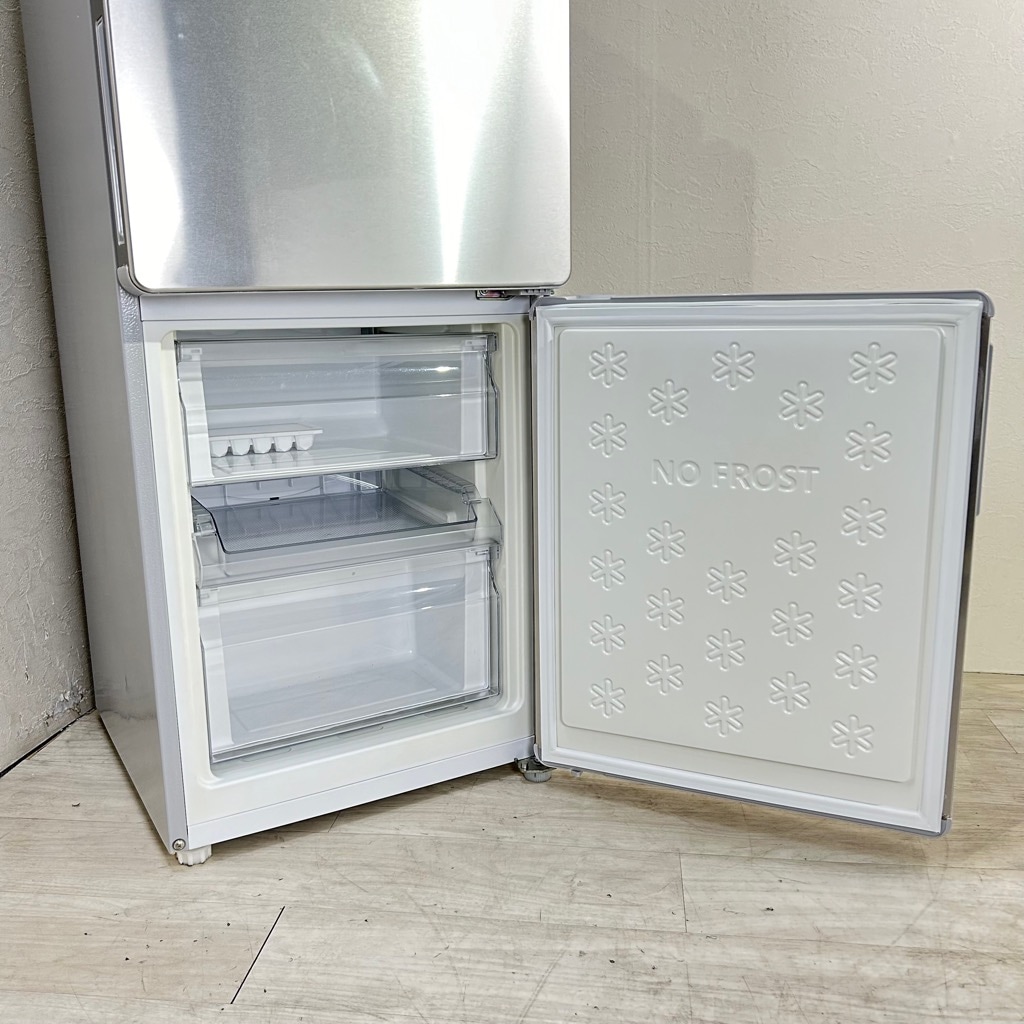 中古 148L 2ドア冷蔵庫 ELSONIC EH-R1482F 2017年製 自動霜取りファン