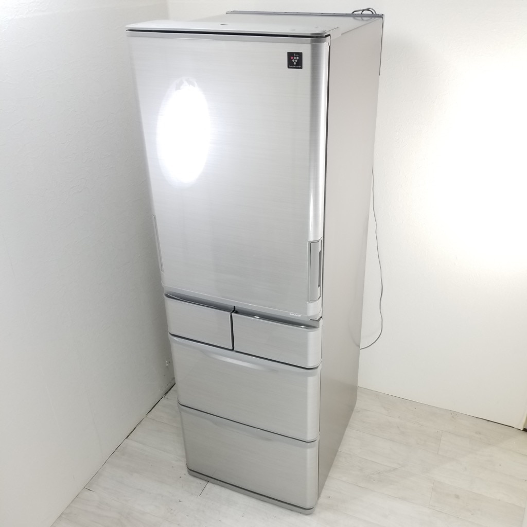 中古 412L 5ドア冷蔵庫 シャープ どっちもドア 自動製氷付き SJ-W412D