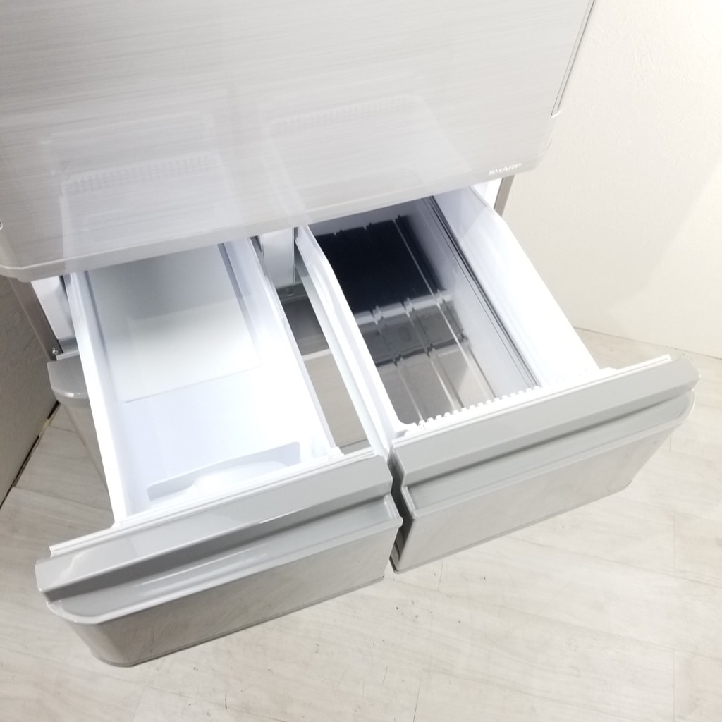 中古 412L 5ドア冷蔵庫 シャープ どっちもドア 自動製氷付き SJ-W412D