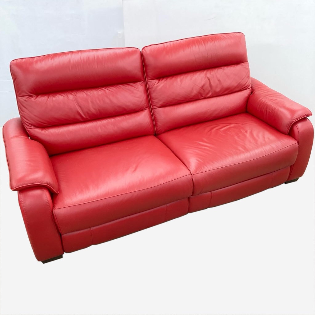 中古 近郊送料格安 ニトリ 3人用電動本革リクライニングソファ