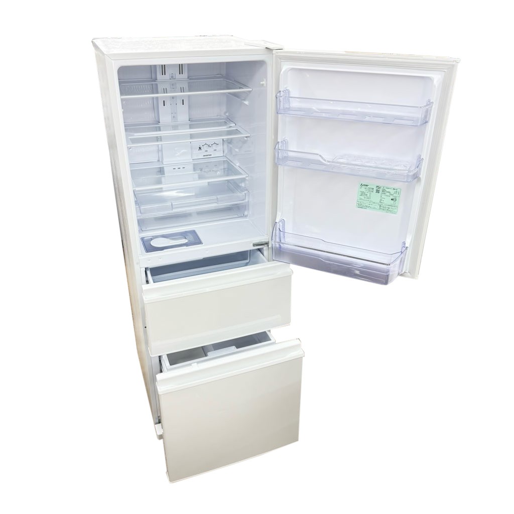 中古近郊送料格安 330L 3ドア冷蔵庫 三菱 MR-C33G-W 2022年製 自動製氷