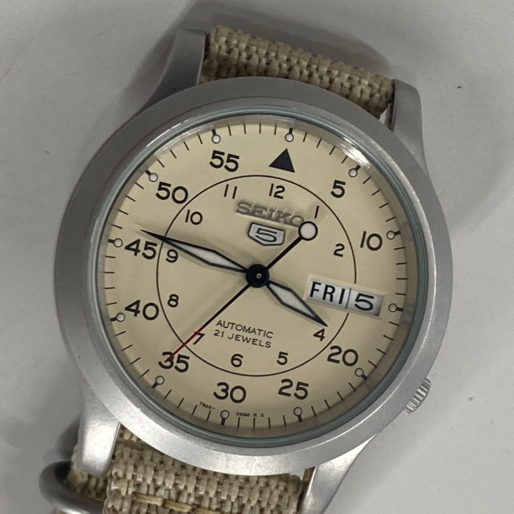 中古 SEIKO5 ミリタリーウォッチ 自動巻き 裏スケルトン7S26-02J0