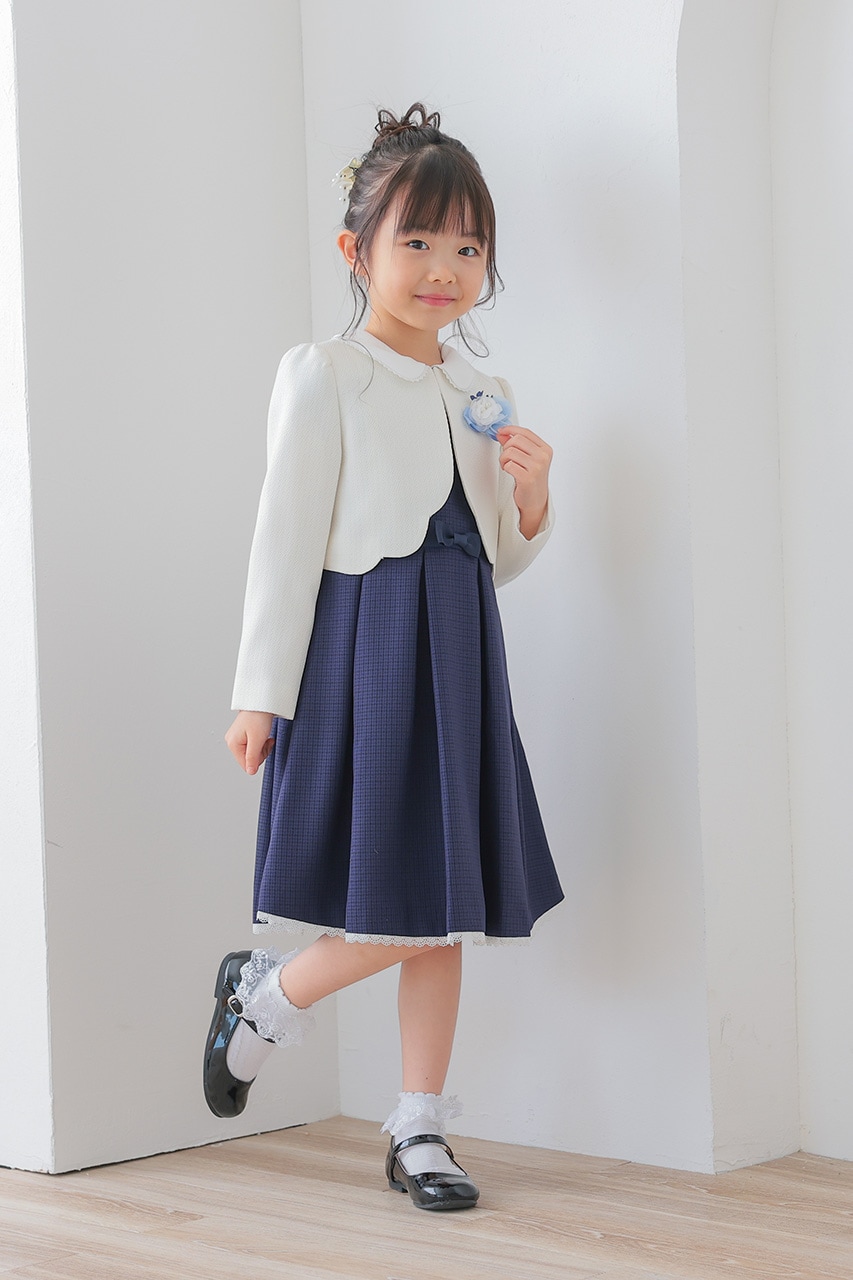 Girls ホワイトボレロアンサンブル 110cm(ワンピース/ボレロ