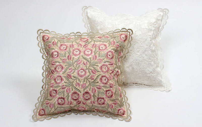 Arte rosa コード刺繍 クッションカバー 約45×45cm｜インテリアレース