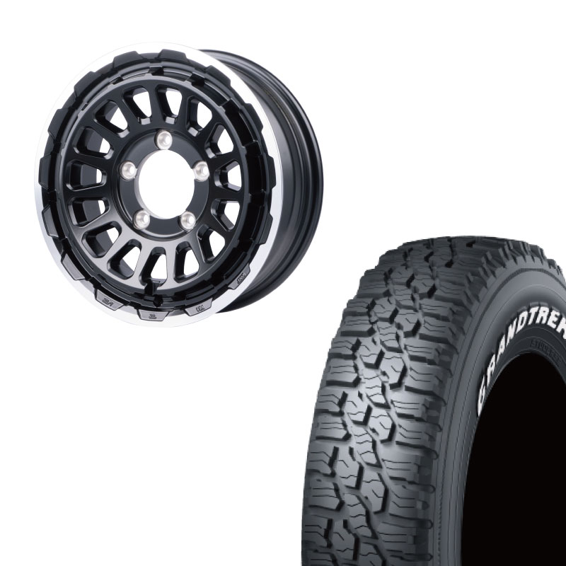 ジムニー 64 スタッドレスタイヤ 1シーズン使用185/60R14 GRANDTREK 【新品】ジムニー スタッドレスタイヤ ホイール4本セット