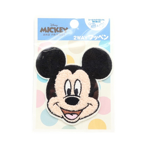 ディズニー サガラワッペン(大) 2WAYワッペン ミッキーマウス フェイス
