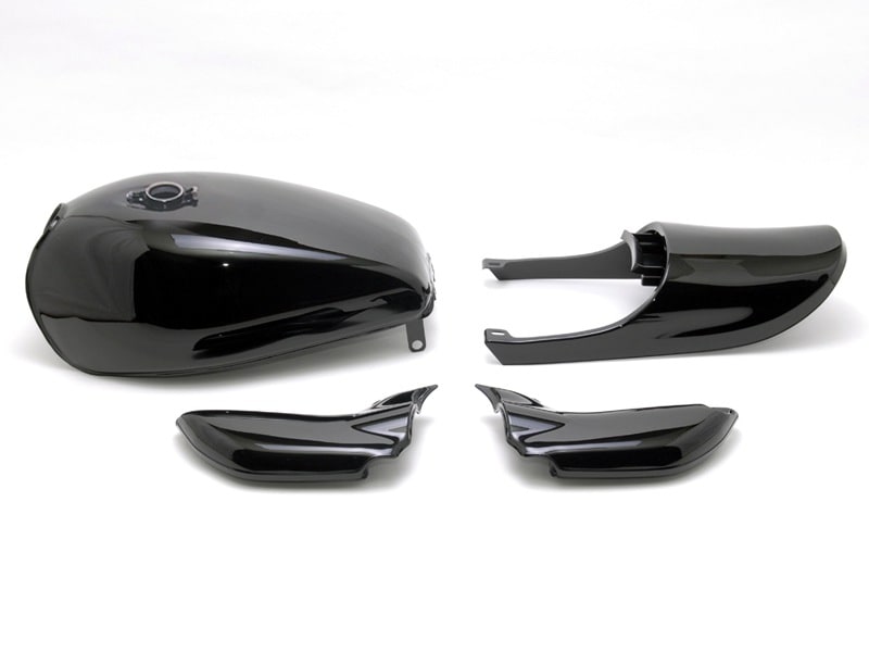 ゼファー750 Z2タイプスチールタンクセット(Z2キャップ仕様)赤タイガー