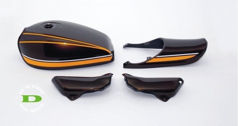 ゼファー1100 Z2タイプスチールタンクセット(黄タイガー)【納期はお