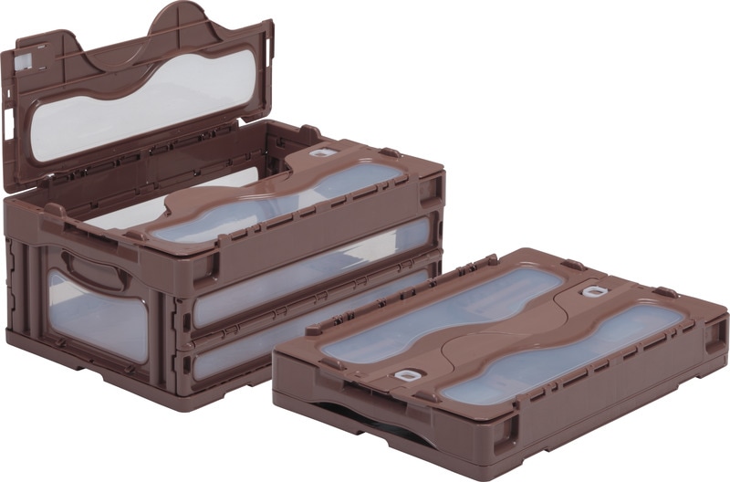 三甲 折りたたみコンテナ マドコンC-30B フタ一体型 カラー7色 33L