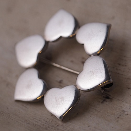 HANS HANSEN ハンスハンセン シルバーハートブローチ