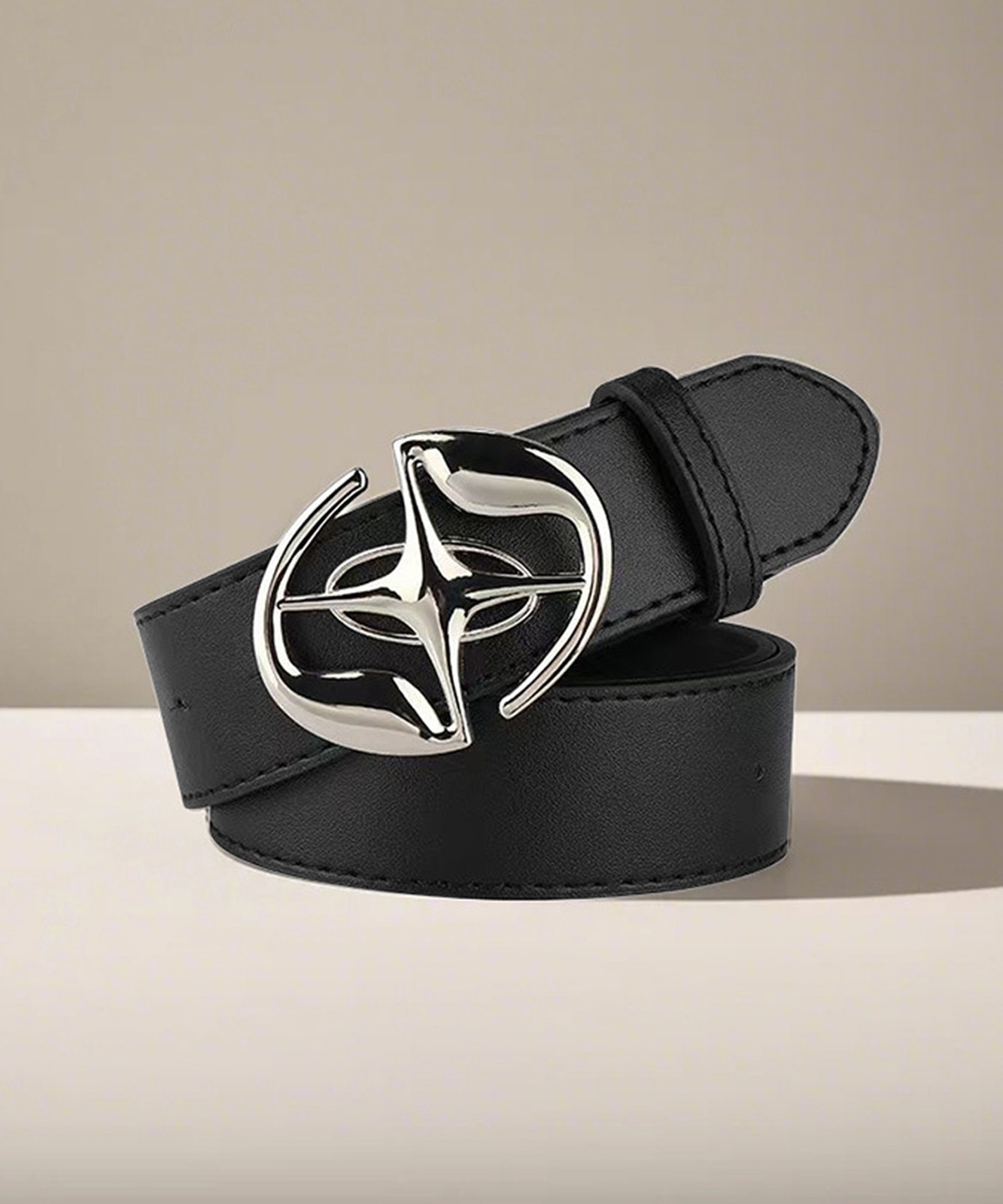 DEVICE select デザイン メタルバックルベルト ブラック シルバー