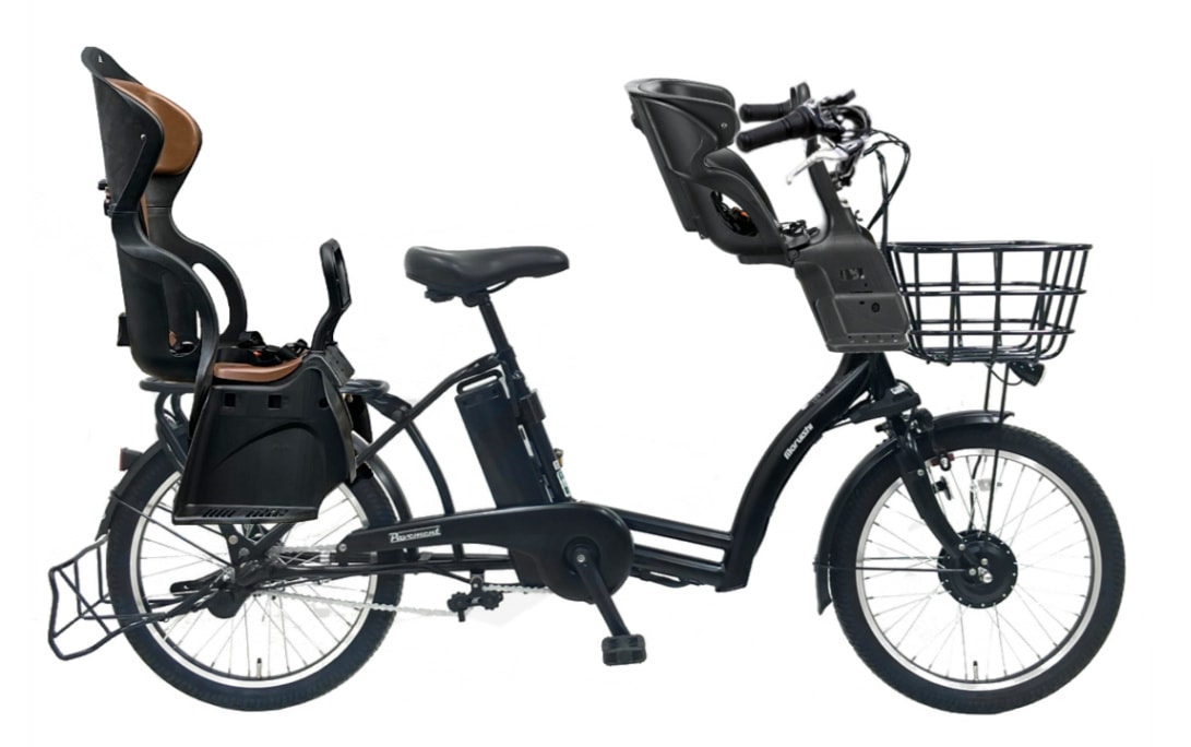Panasonic 電動アシスト自転車 チャイルドシート付き 黒 子供乗せ 3人